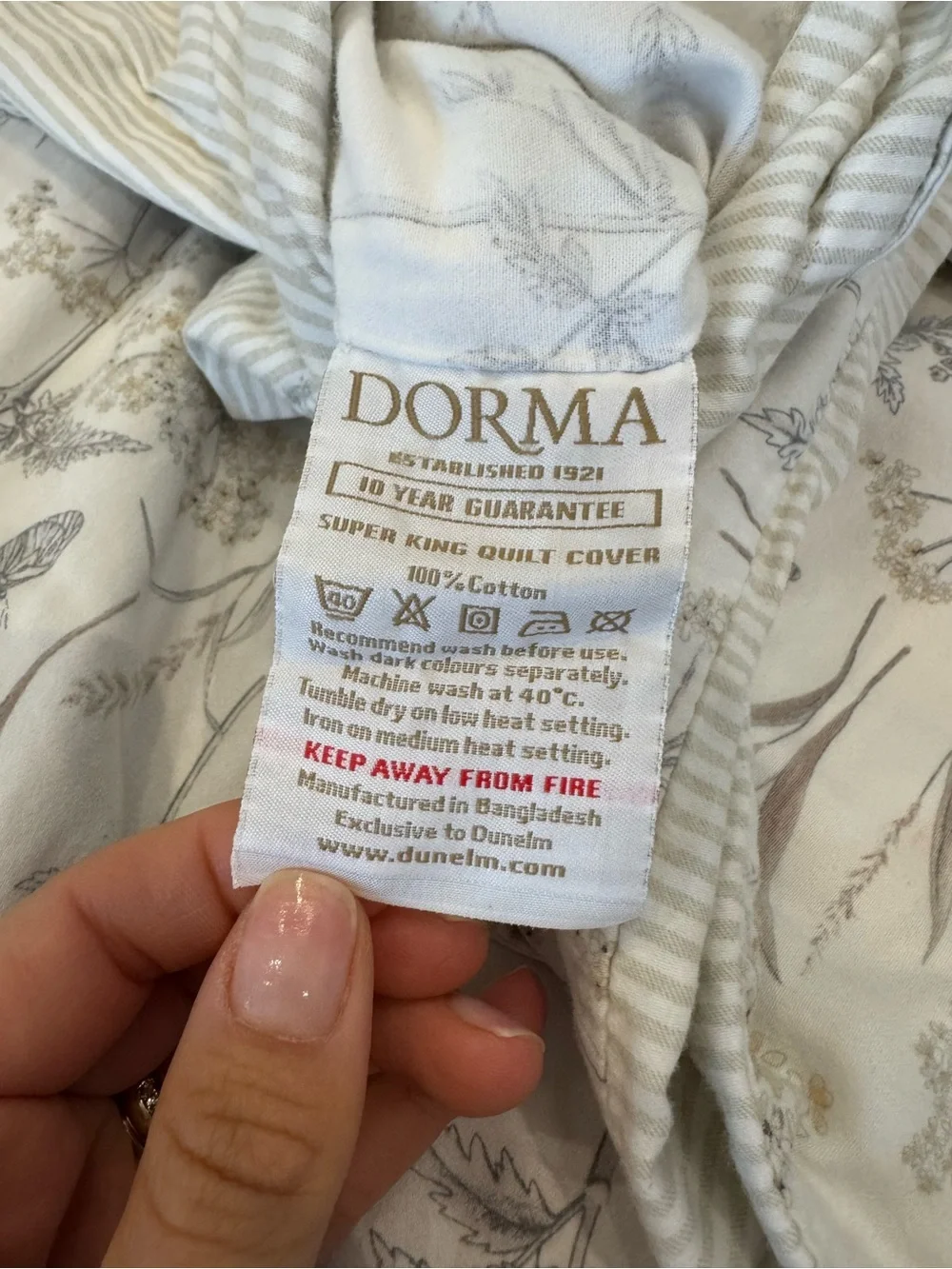 DORMA | Duvet Cover Cheddleton 100% Cotton Reversible (King) + 2 shams